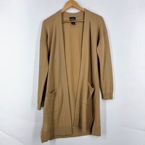 Halogen Womens Wool Cashmere Blend Open Front Longline Cardigan Sweater Size S